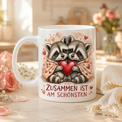Liebestasse Tiermotiv - Kaffeetasse Geschenk fuer Partner 330 ml weiss - WS-Trend.de