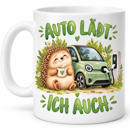 Auto Tasse Spruch Keramik 330 ml Geschenk für Autofan beidseitig Druck