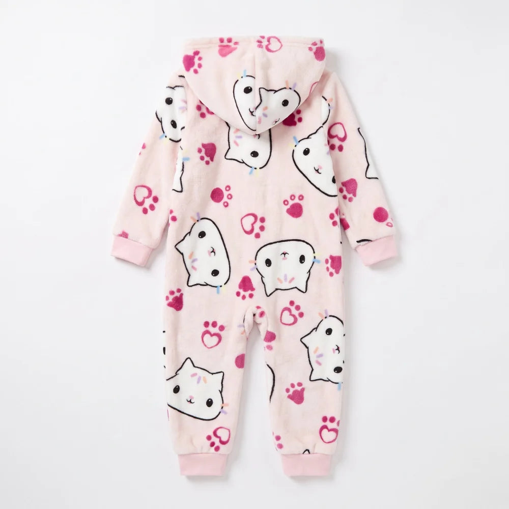 Gabbys Dollhouse Mädchen Coral-Fleece Einteiler Schlafanzug Gr. 98-128 - WS-Trend.de