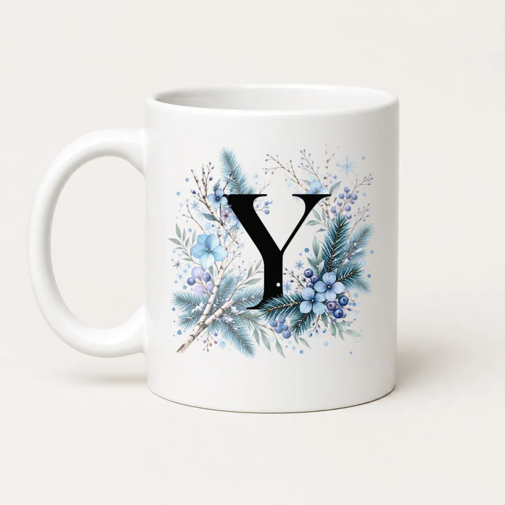 Winter Tasse A-Z Buchstaben 325 ml Keramik Geschenkidee personalisiert - WS-Trend.de