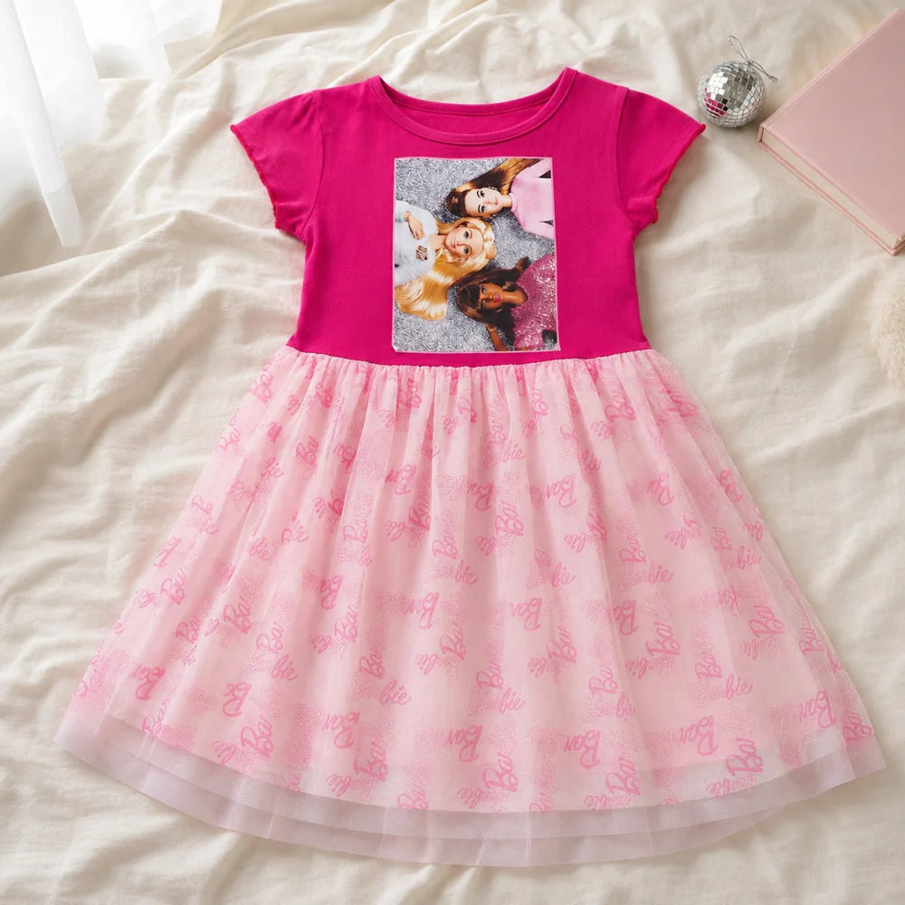 Barbie and Freinds Kinder Mädchen Sommerkleid Kleid Gr 98-128 Baumwolle - WS-Trend.de