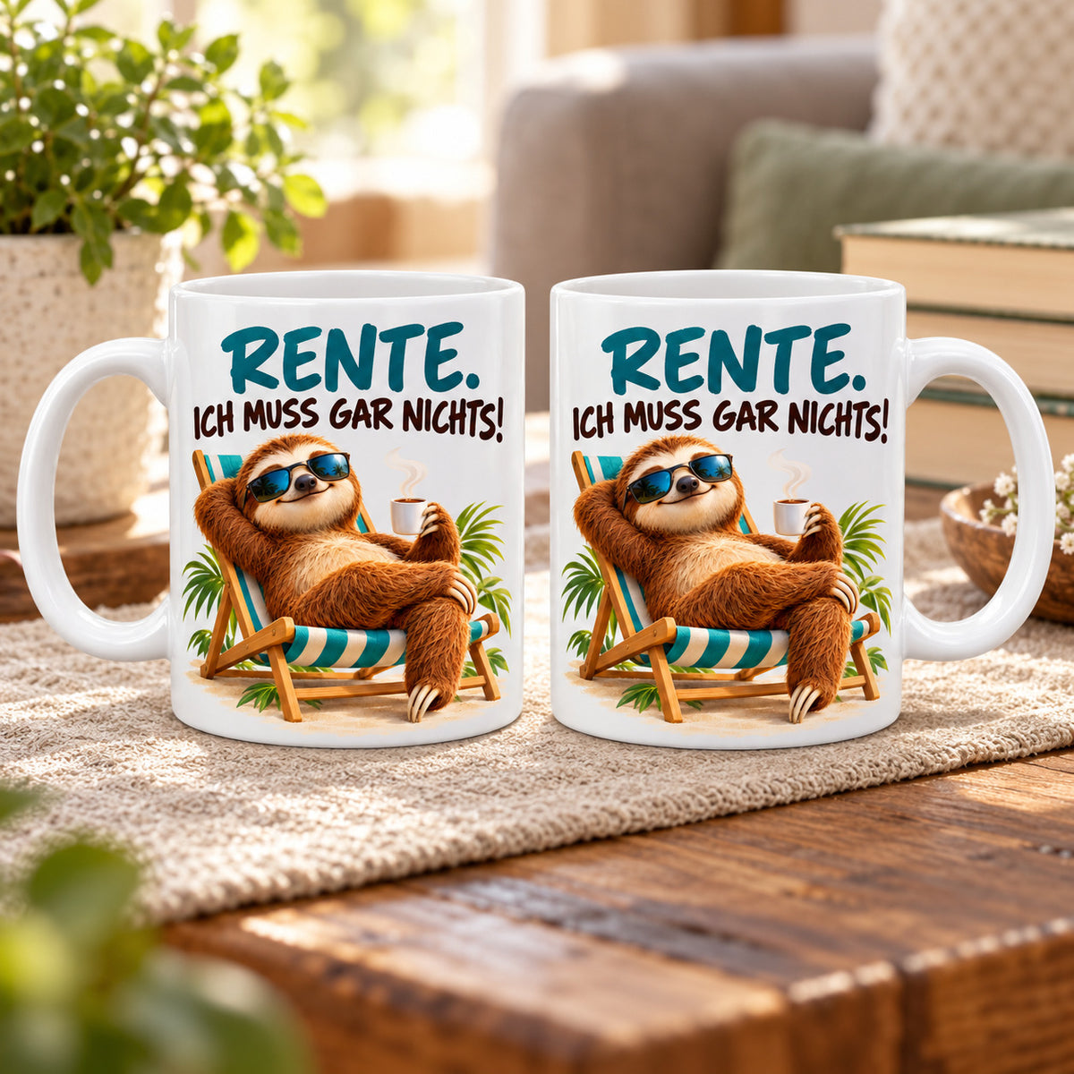 Rententasse mit Spruch Keramik 330ml Geschenk zum Ruhestand beidseitig