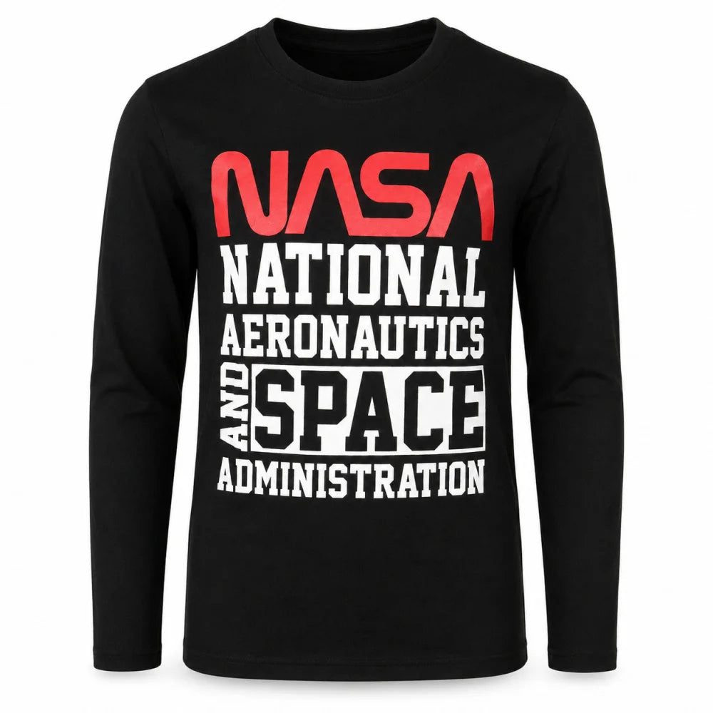 Print-Shirt NASA Space Center Kinder Jungen langarm T-Shirt Langarmshirt - WS-Trend.de