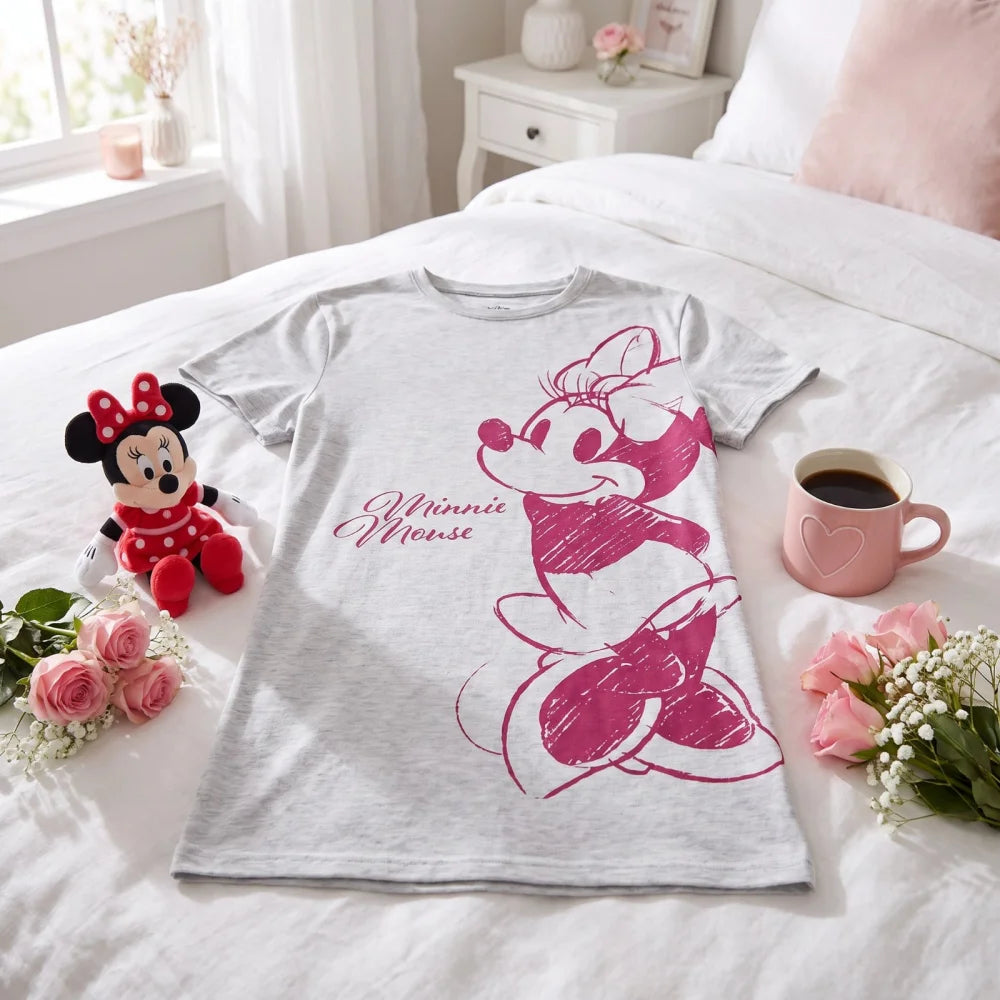 Disney Minnie Maus Damen kurzarm Schlafshirt Nachthemd XS - WS-Trend.de