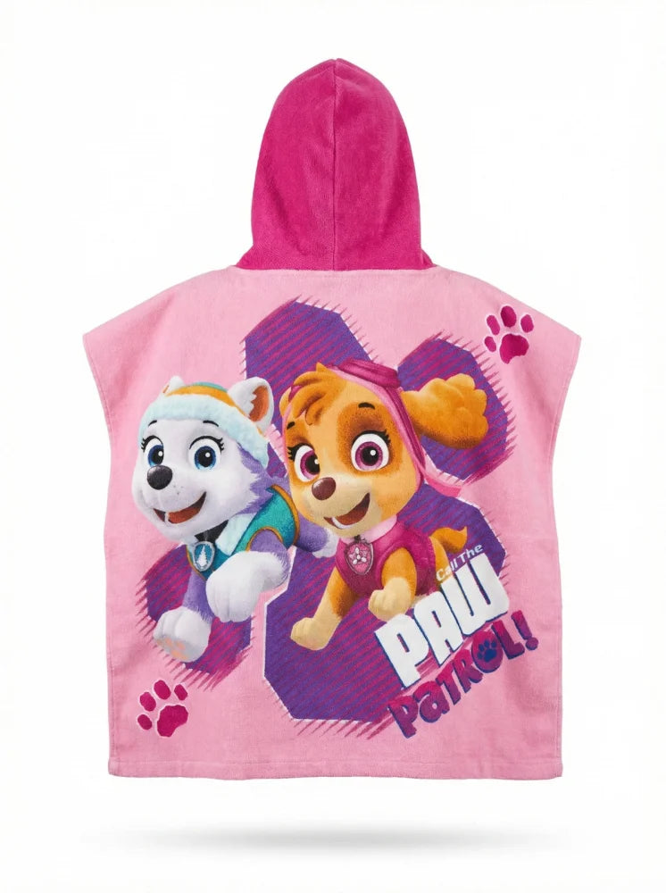 PAW Patrol Kinder Mädchen Mikrofaser Poncho Badetuch Badeponcho 55x110 cm - WS-Trend.de