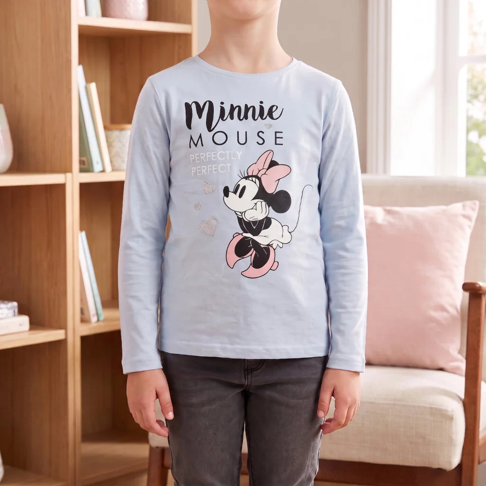 Disney Minnie Maus langarm T-Shirt Kinder Mädchen 98 bis 128 - 100% Baumwolle - WS-Trend.de
