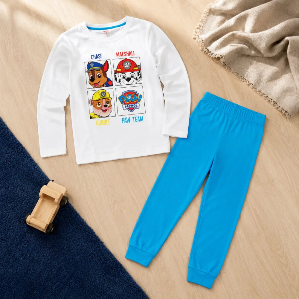 Paw Patrol Kinder Jungen langarm Schlafanzug Pyjama 100% Baumwolle Gr. 110-128 - WS-Trend.de