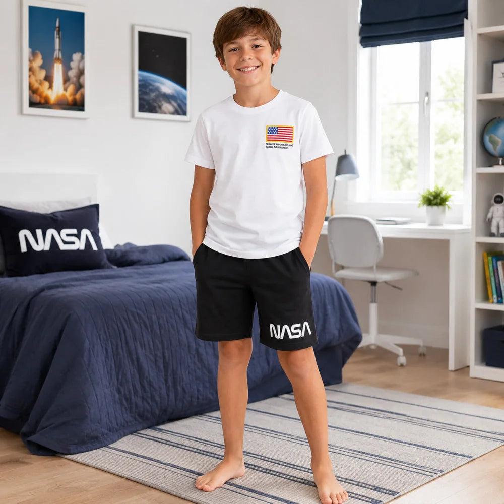 NASA Space Center Jugend Jungen Schlafanzug kurzarm Pyjama Gr.134-140 - WS-Trend.de