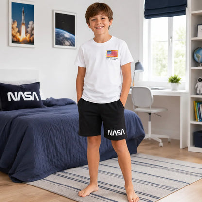 NASA Space Center Jugend Jungen Schlafanzug kurzarm Pyjama Gr.134-140 - WS-Trend.de