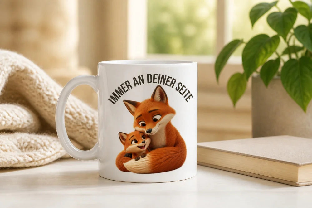 Immer an deiner Seite Tasse 325 ml Keramik Tiermotiv Geschenkidee Bunt - WS-Trend.de