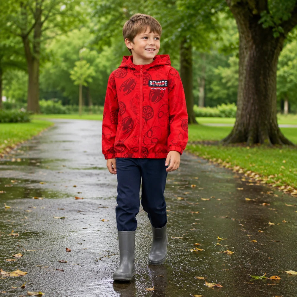 Marvel Spiderman Kinder Herbstjacke Jungen Jacke mit Kapuze Fleece - WS-Trend.de