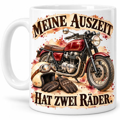 Motorrad Tasse Spruch Keramik 330ml Biker Geschenk beidseitig bedruckt