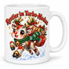 WS-Trend Mecha-Rentier Anime Weihnachtstasse Keramik 330 ml mit Spruch