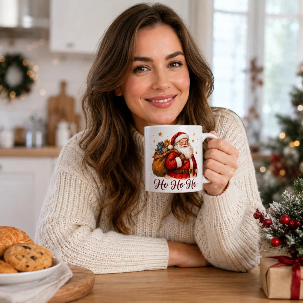 Weihnachtsmann Weihnachtstasse - Geschenk zu Weihnachten - weiß 330 ml - WS-Trend.de
