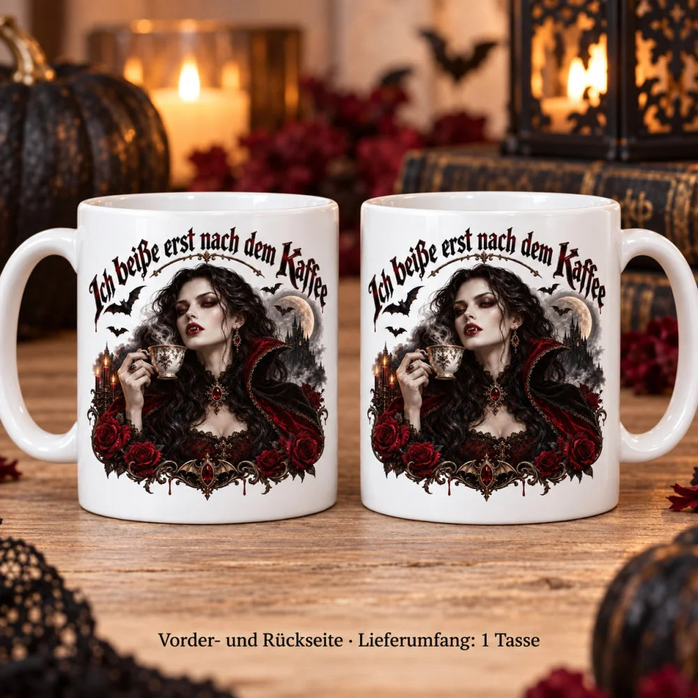 WS-Trend Vampirkaffee Horror Tasse Keramik 330 ml mit Motiv und Spruch - WS-Trend.de