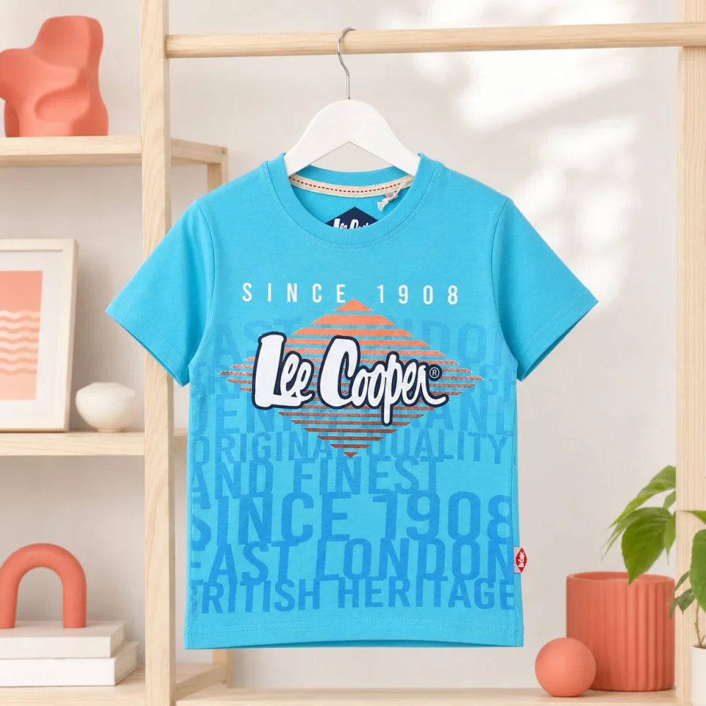 Lee Cooper Kinder Jungen T-Shirt Kurzarm Shirt 104-152 - 100% Baumwolle - WS-Trend.de