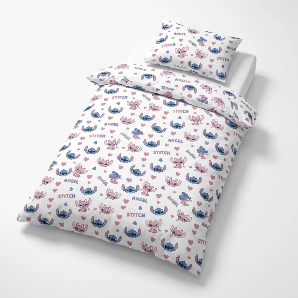 Disney Stitch und Angel Bettwäsche 2-teilig 135-140x200 + 65x65 cm - WS-Trend.de