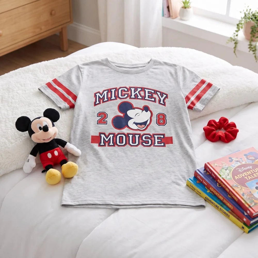 Schlafanzug Disney Mickey Maus Damen kurzarm Schlafshirt Nachthemd XS-M - WS-Trend.de