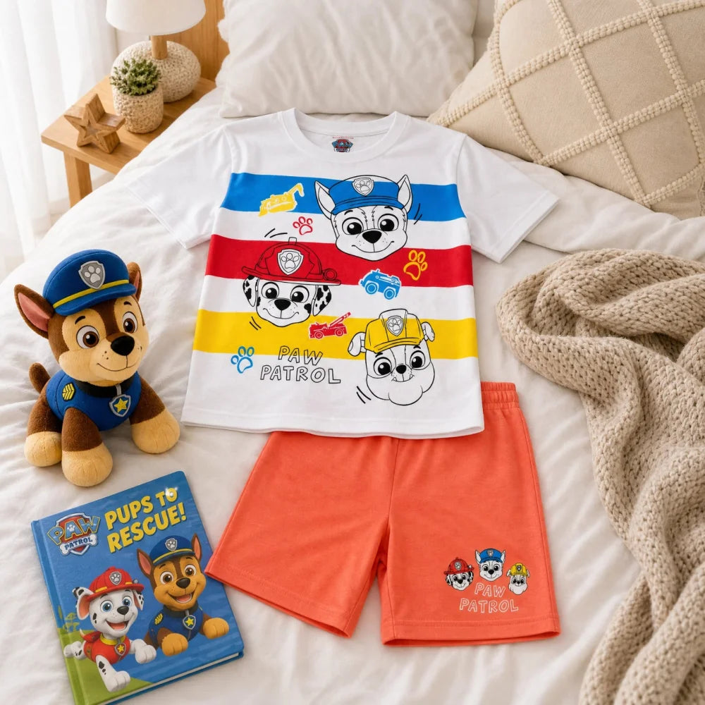 Paw Patrol Kinder Jungen kurzarm Schlafanzug Pyjama Shirt Shorts Gr. 98-128 - WS-Trend.de