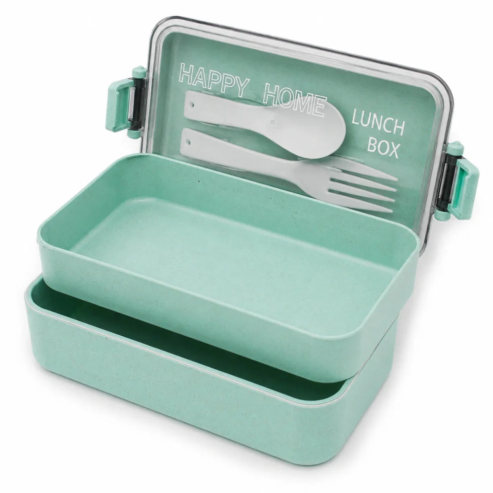 Lunchbox WS-Trend 3-teiliges Kinder-Lunch-Set – Brotdose 750 ml Doppel-Fächer Besteck - WS-Trend.de