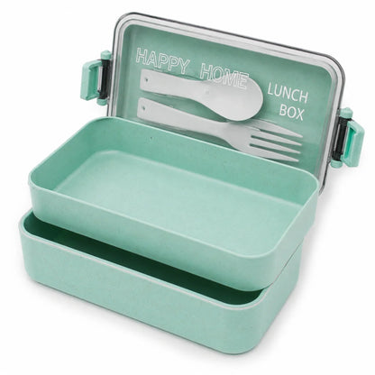 Lunchbox WS-Trend 3-teiliges Kinder-Lunch-Set – Brotdose 750 ml Doppel-Fächer Besteck - WS-Trend.de