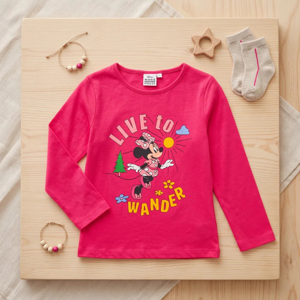 Print-Shirt Disney Minnie Maus Kinder Mädchen Langarmshirt Shirt Gr. 98-128 - WS-Trend.de