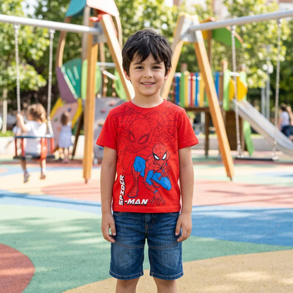 Print-Shirt MARVEL Spiderman Kinder Jungen T-Shirt Kurzarm Shirt Gr. 98 bis 128 - WS-Trend.de