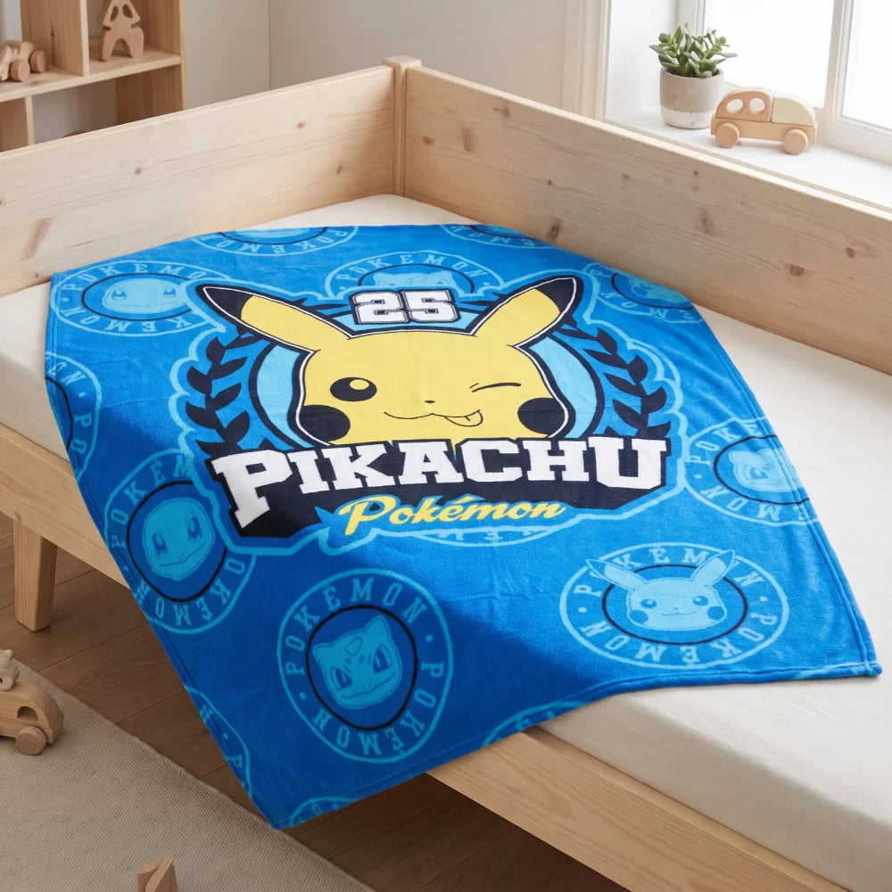 Pokémon Pikachu Kinder-Kuscheldecke Polarfleece Blau 100 × 140 cm - WS-Trend.de