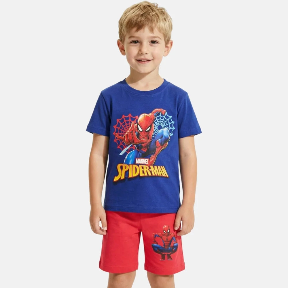 Marvel Spiderman Kinder kurz Pyjama Schlafanzug Gr. 98 bis 128 Baumwolle - WS-Trend.de