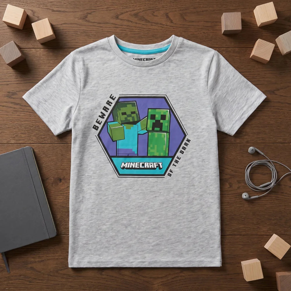 Minecraft Gamer Creeper Zombie Kinder T-Shirt Kurzarm Shirt Gr. 116 - WS-Trend.de