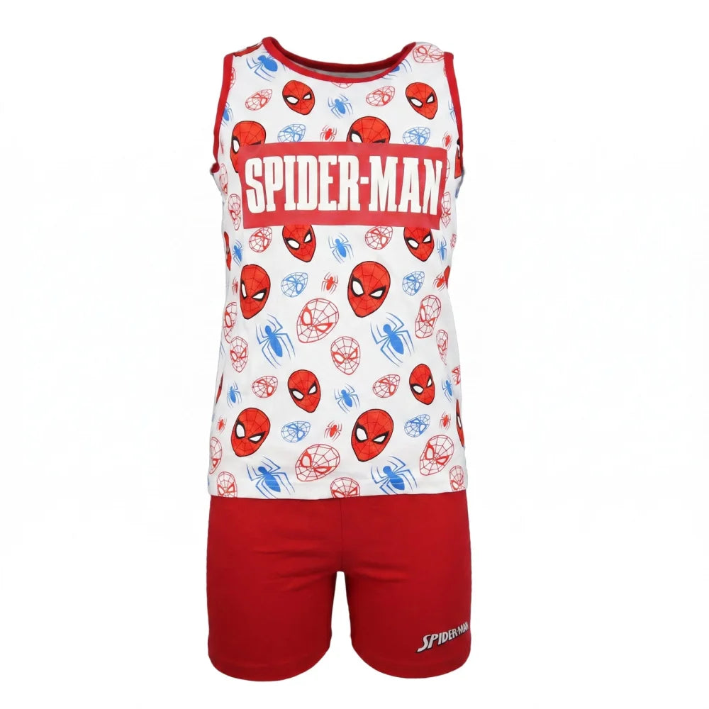 Marvel Spiderman Kinder ärmellos Schlafanzug Pyjama Nachtwäsche 104 - 134 - WS-Trend.de
