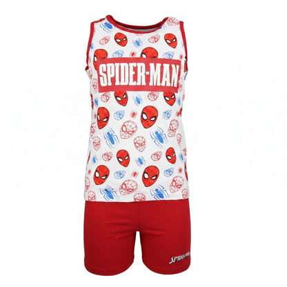 Marvel Spiderman Kinder ärmellos Schlafanzug Pyjama Nachtwäsche 104 - 134 - WS-Trend.de