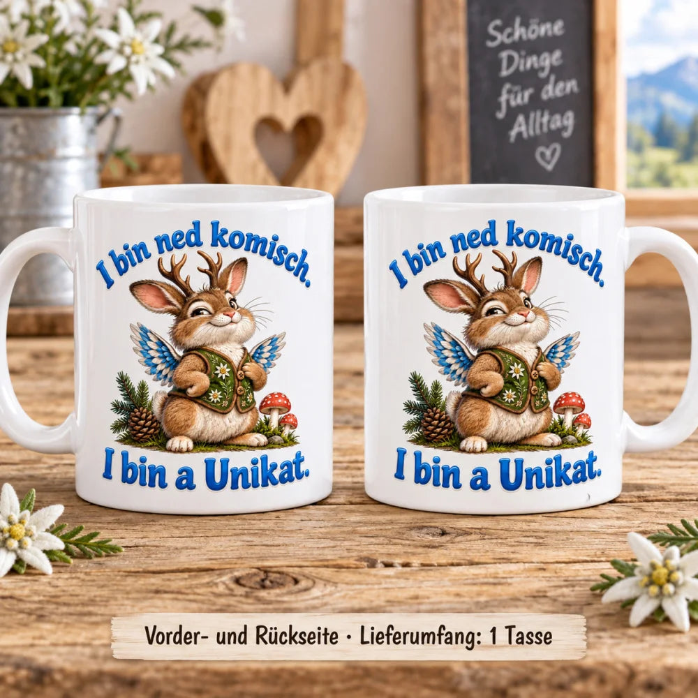 WS-Trend Wolpertinger Tasse bayerischer Spruch Keramik 330 ml Geschenk - WS-Trend.de