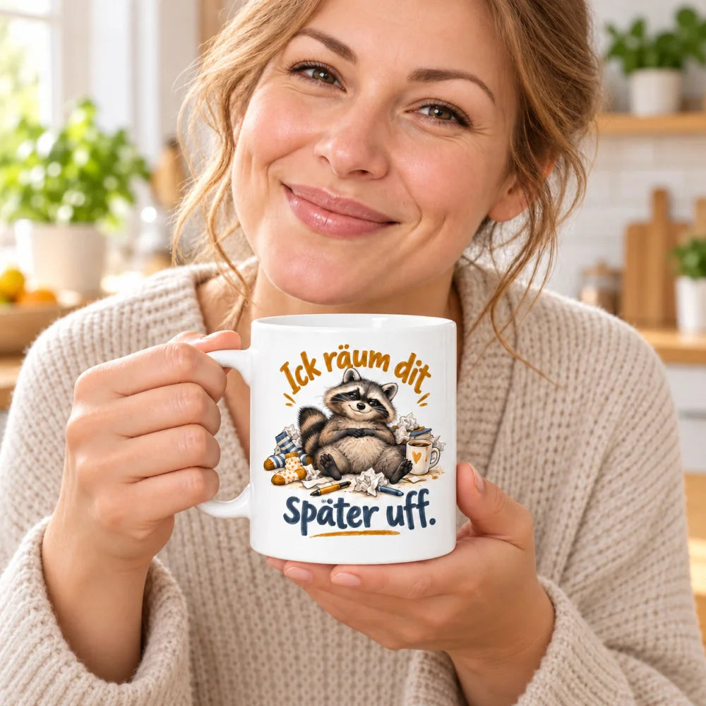 WS-Trend Berliner Waschbär Tasse lustiger Spruch Keramik 330 ml witzig - WS-Trend.de
