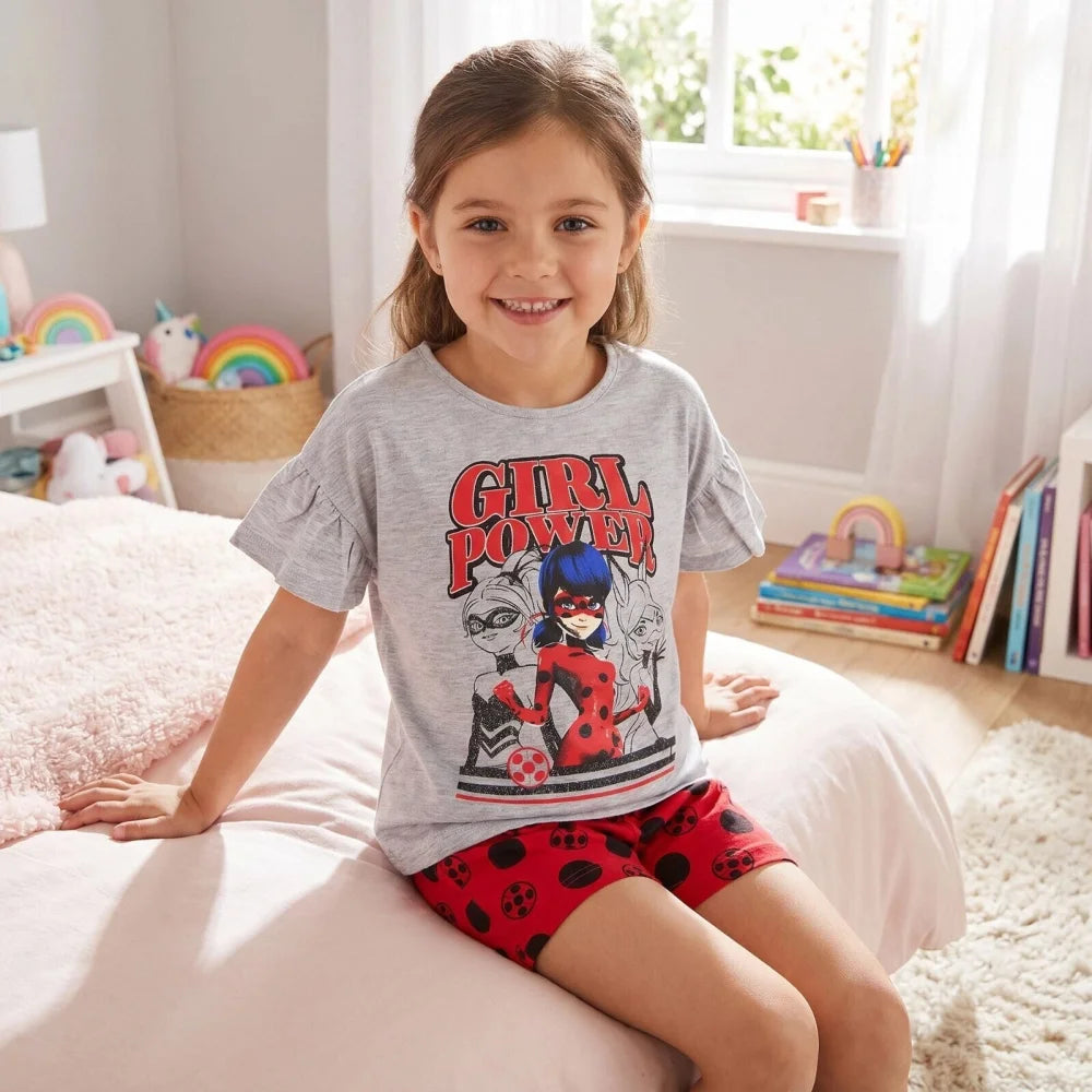 Miraculous Ladybug Queen Bee Kinder Schlafanzug Pyjama Kurz 104 - 128 baumwolle - WS-Trend.de