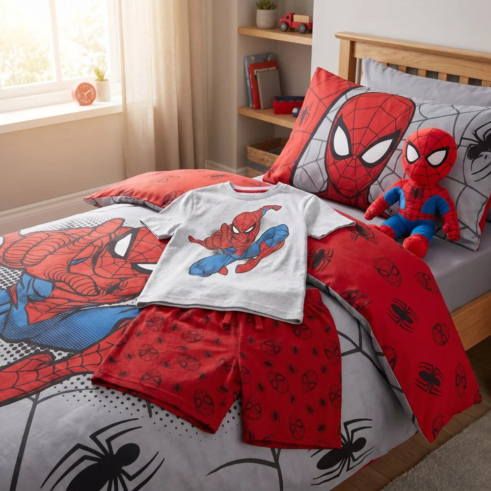 Marvel Spiderman Jungen Schlafanzug Pyjama Shirt Shorts Gr. 98-128 - WS-Trend.de