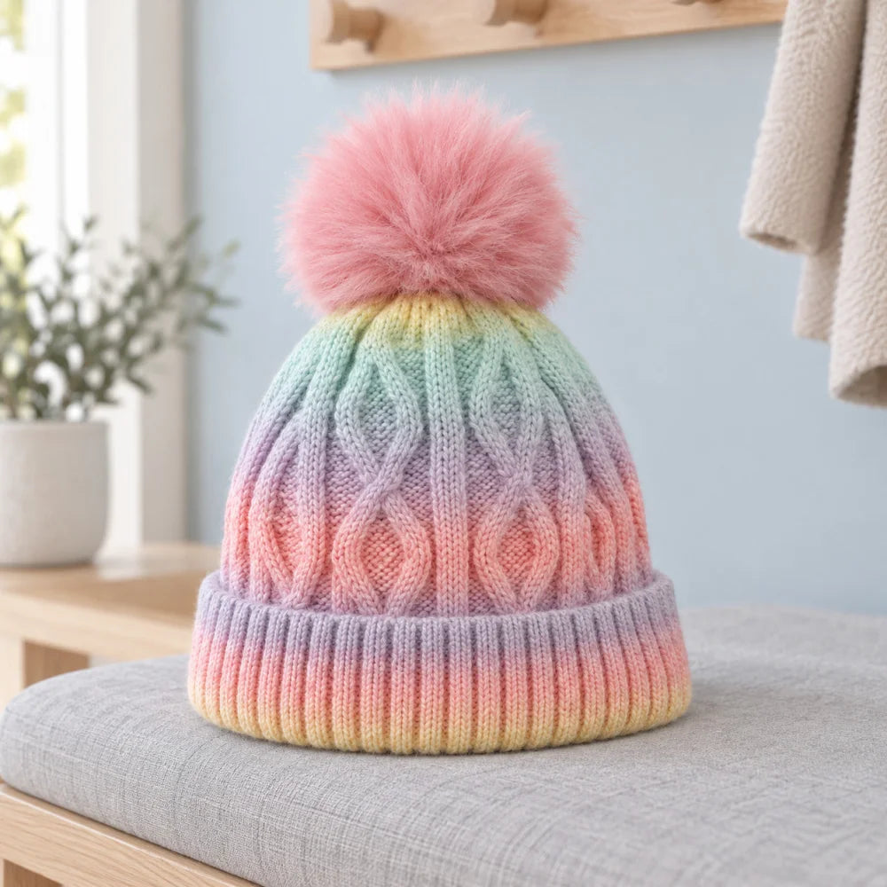 Paw Patrol Skye Kinder Mädchen Winter Bommel Mütze Gr. 52-54 - WS-Trend.de