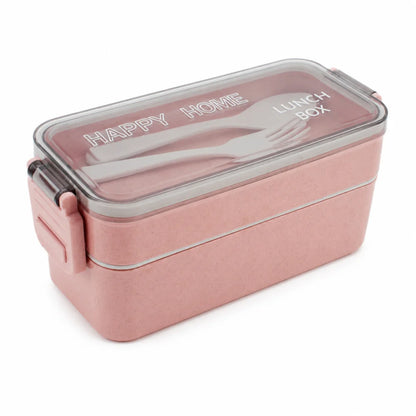Lunchbox WS-Trend 3-teiliges Kinder-Lunch-Set – Brotdose 750 ml Doppel-Fächer Besteck - WS-Trend.de