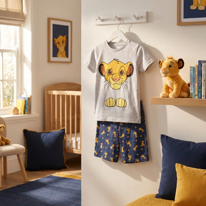 König der Löwen Simba Kinder kurzarm Schlafanzug Pyjama 98 -128 Baumwolle - WS-Trend.de