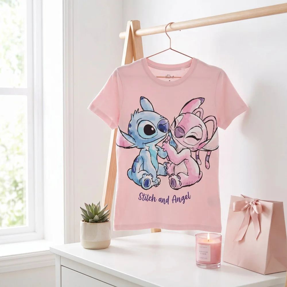Disney Stitch Angel Damen kurzarm T-Shirt Shirt S-XL 100% Baumwolle - WS-Trend.de
