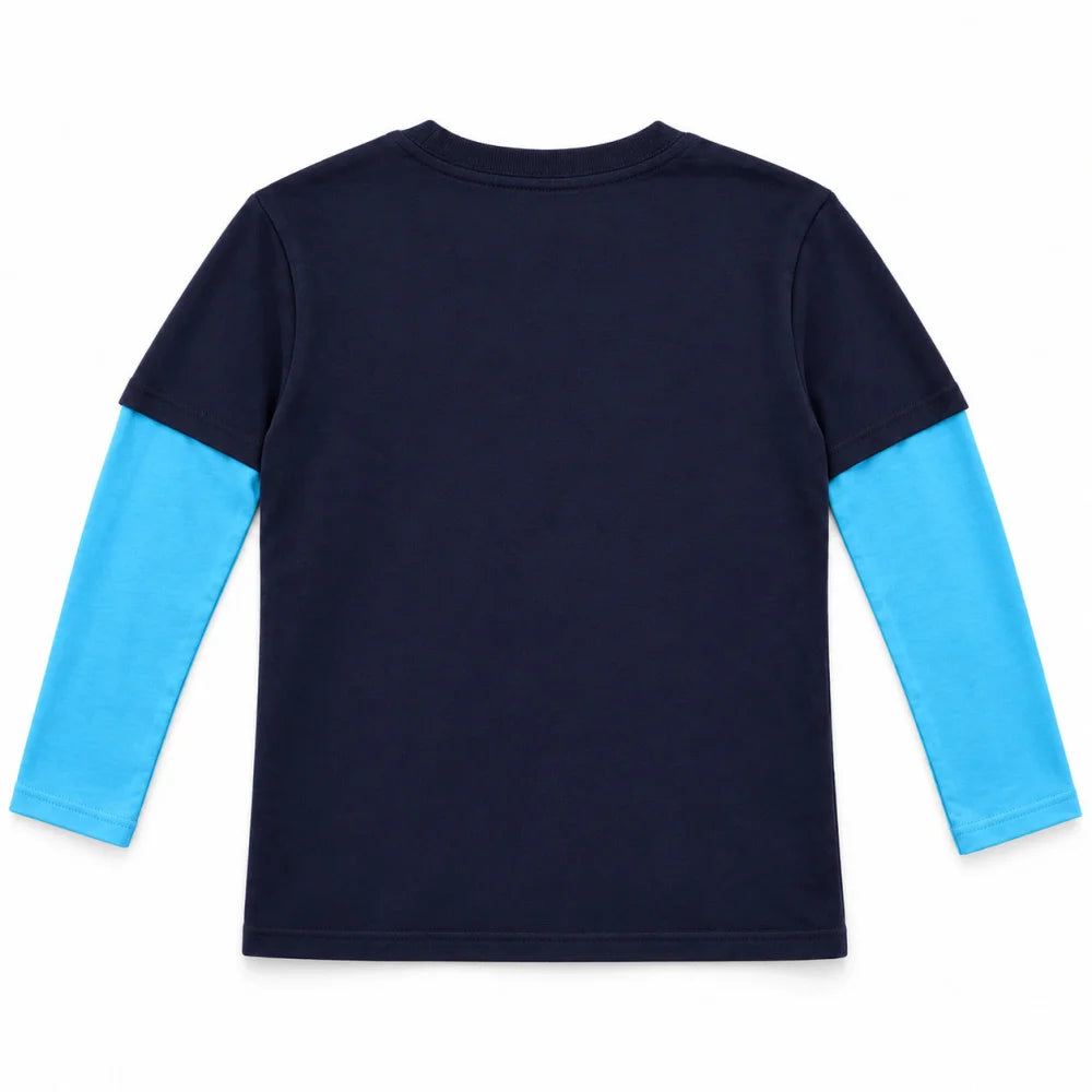 Minecraft Steve und Creeper Langarmshirt blau-türkis - WS-Trend.de