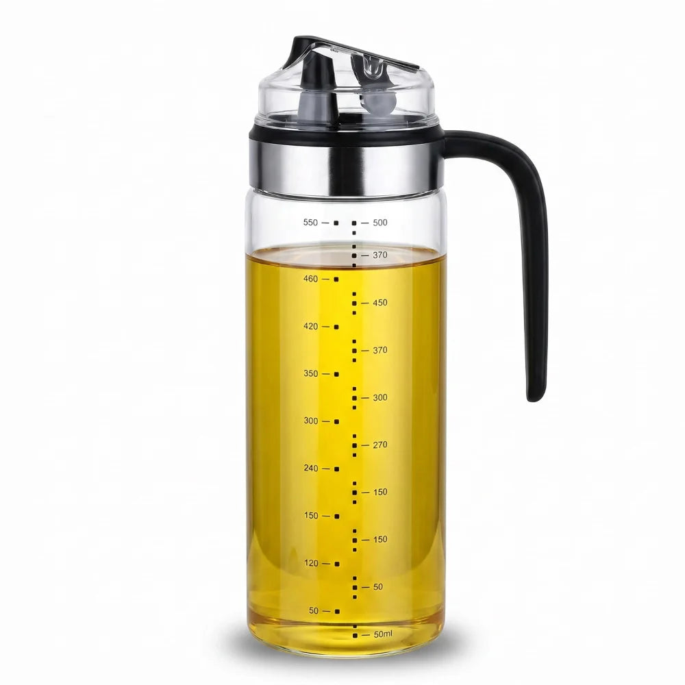 Ölspenderflasche 500 ml aus Glas – Ölspender mit Messskala Ausgießer & Griff - WS-Trend.de