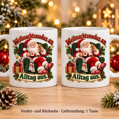 WS-Trend Weihnachtsmodus Weihnachtsmann Tasse 330 ml festlich bedruckt - WS-Trend.de