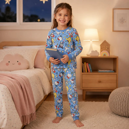 Hello Kitty Kinder Mädchen Schlafanzug Pyjama Shirt Hose Gr. 98-128 - WS-Trend.de