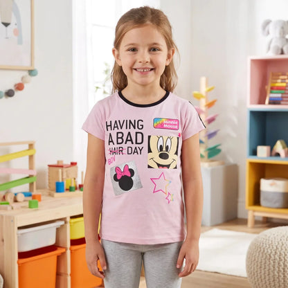 Disney Minnie Maus Mädchen Kinder T-Shirt Top Tops - Grün Rosa Gr. 104 bis 128 - WS-Trend.de