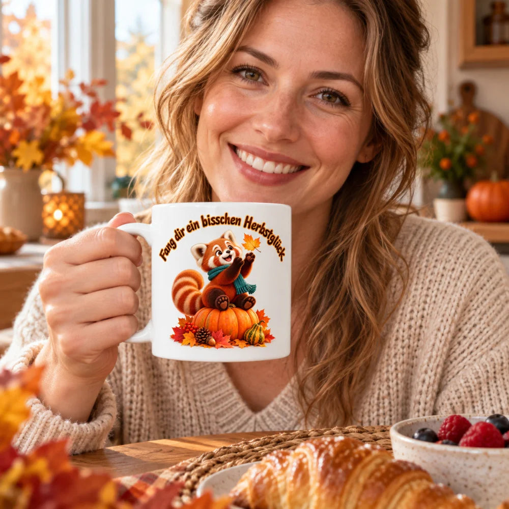 WS-Trend Herbst Tasse Roter Panda mit Spruch Keramik 330 ml - WS-Trend.de