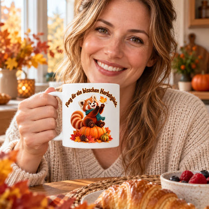 WS-Trend Herbst Tasse Roter Panda mit Spruch Keramik 330 ml - WS-Trend.de