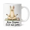 Lama Anti-Stress-Tasse - Geschenk mit Spruch - weiß aus Keramik 330 ml