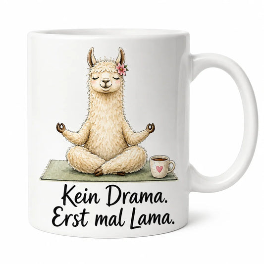 Lama Anti-Stress-Tasse - Geschenk mit Spruch - weiß aus Keramik 330 ml - WS-Trend.de