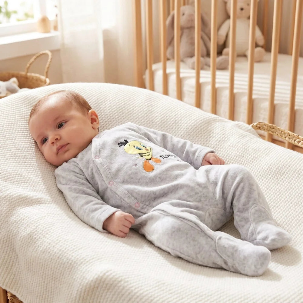 Looney Tunes Tweety Baby Kleinkind Velour Body Strampler Einteiler Gr. 62 - 9... - WS-Trend.de